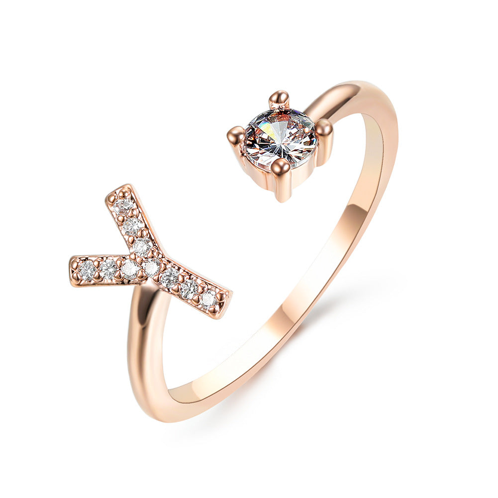New Design Adjustable 26 Initial Letter Ring Fashion Jewelry For Women Simple Elegant Jewelry New Design Adjustable 26 Initial Letter Ring Fashion Jewelry For Women Simple Elegant Jewelry